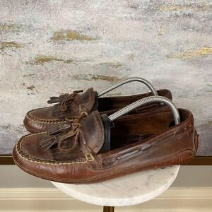 Cable & Co. Shoes Mens Size 8.5 Brown Leather Tassel Driving Moc Loafers Casual